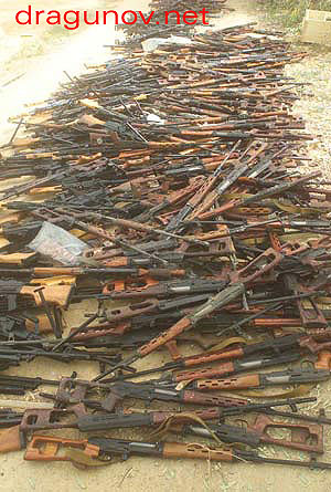 Pile of sniper rifles