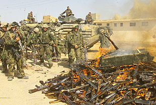 Destroying confiscated SVD rifles