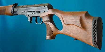 Tigr rifle with custom thumbhole stock
