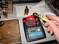 Measure powder slowly 